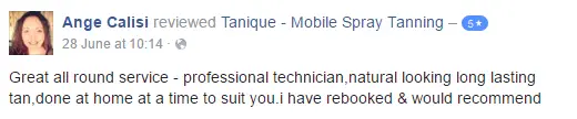 Tanique mobile spray tan reviews in Stafford