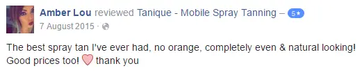 Tanique mobile spray tan reviews in Stafford