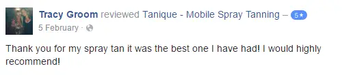 Tanique mobile spray tan reviews in Stafford
